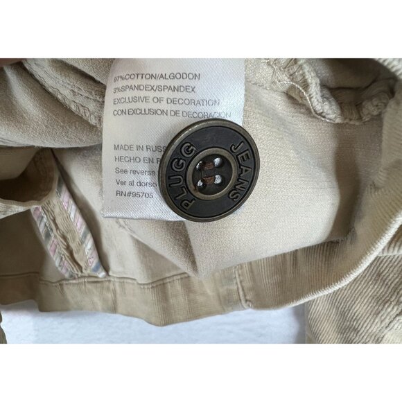 Plugg Womens Beige Corduroy Blazer Jacket With Bow Pockets Size L - Picture 9 of 14